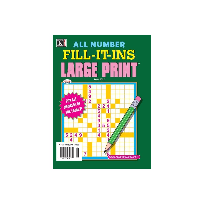 ALL NUMBER FILL IT INS BONUS MAGAZINE  - Print Subscription