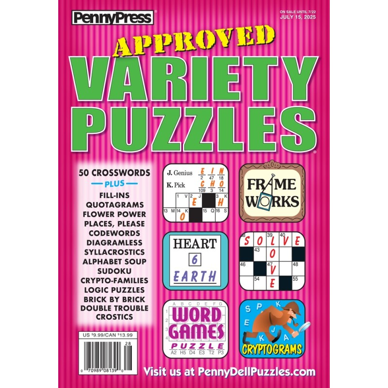 APPROVED VARIETY PUZZLES MAGAZINE  - Print Subscription